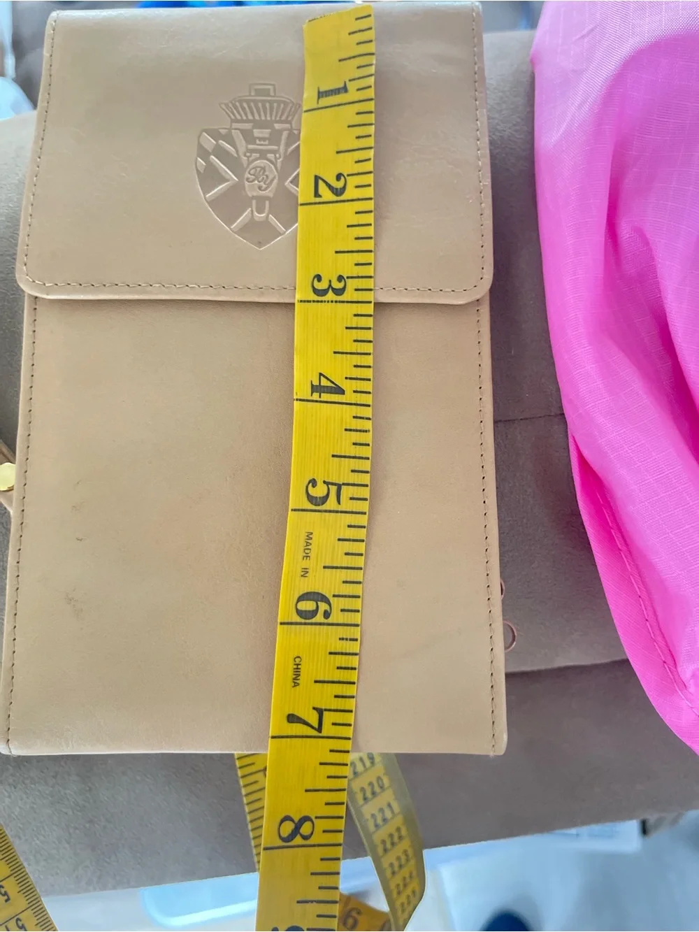 Camel Leather Crossbody Phone Bag - Minimalist Women’s Shoulder Pouch